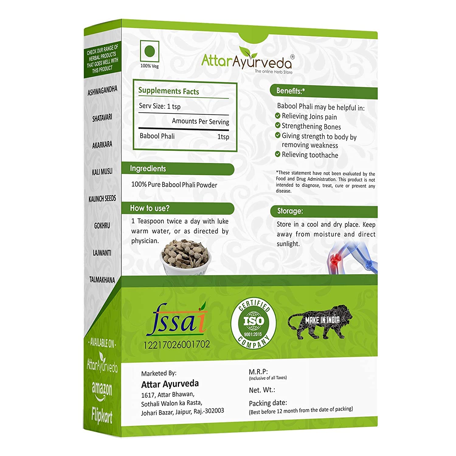 Attar Ayurveda Babool Phali Powder uses